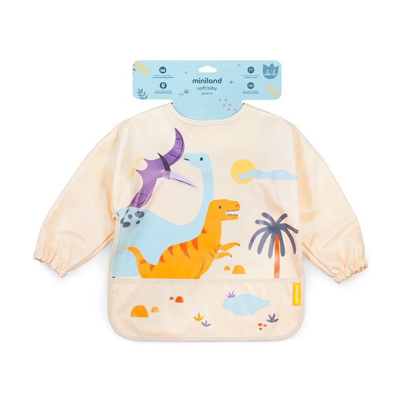 Miniland - Bavaglino maniche lunghe Jurassic