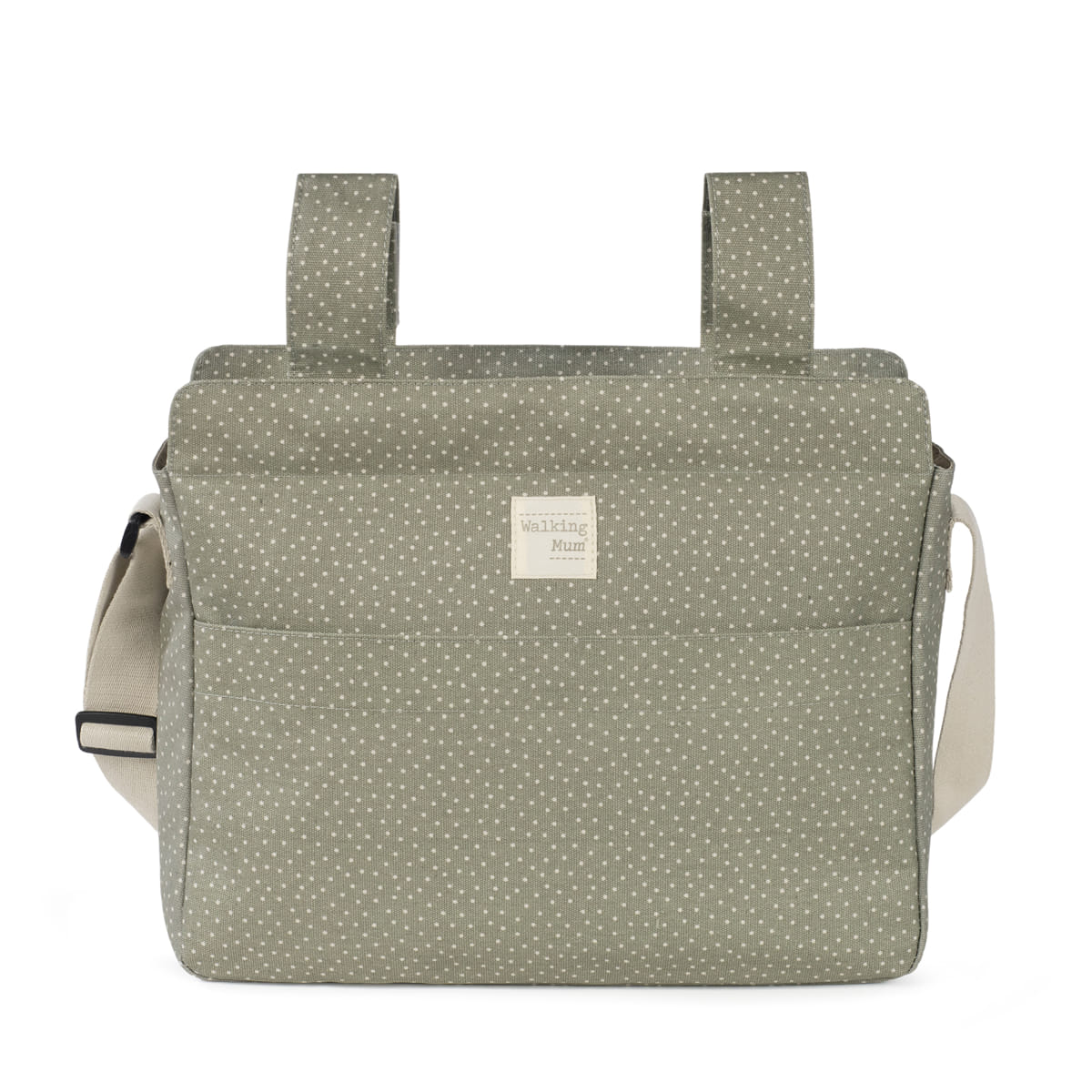 Walking Mum - Borsa fasciatoio pois poppy muschio