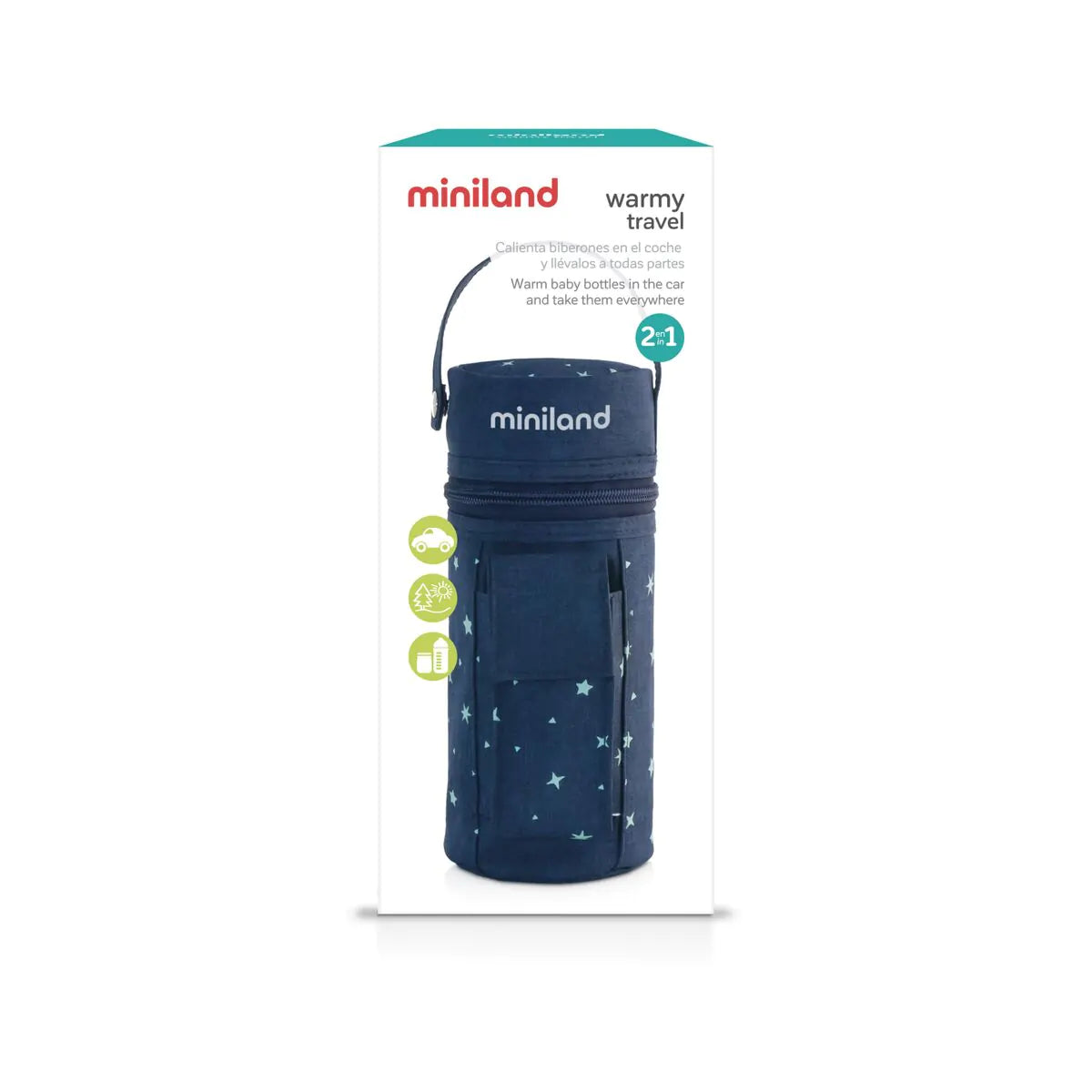 Miniland - Scaldabiberon da auto Warmy travel denim