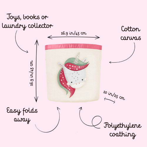 Sassi Junior Cesto porta giochi unicorno