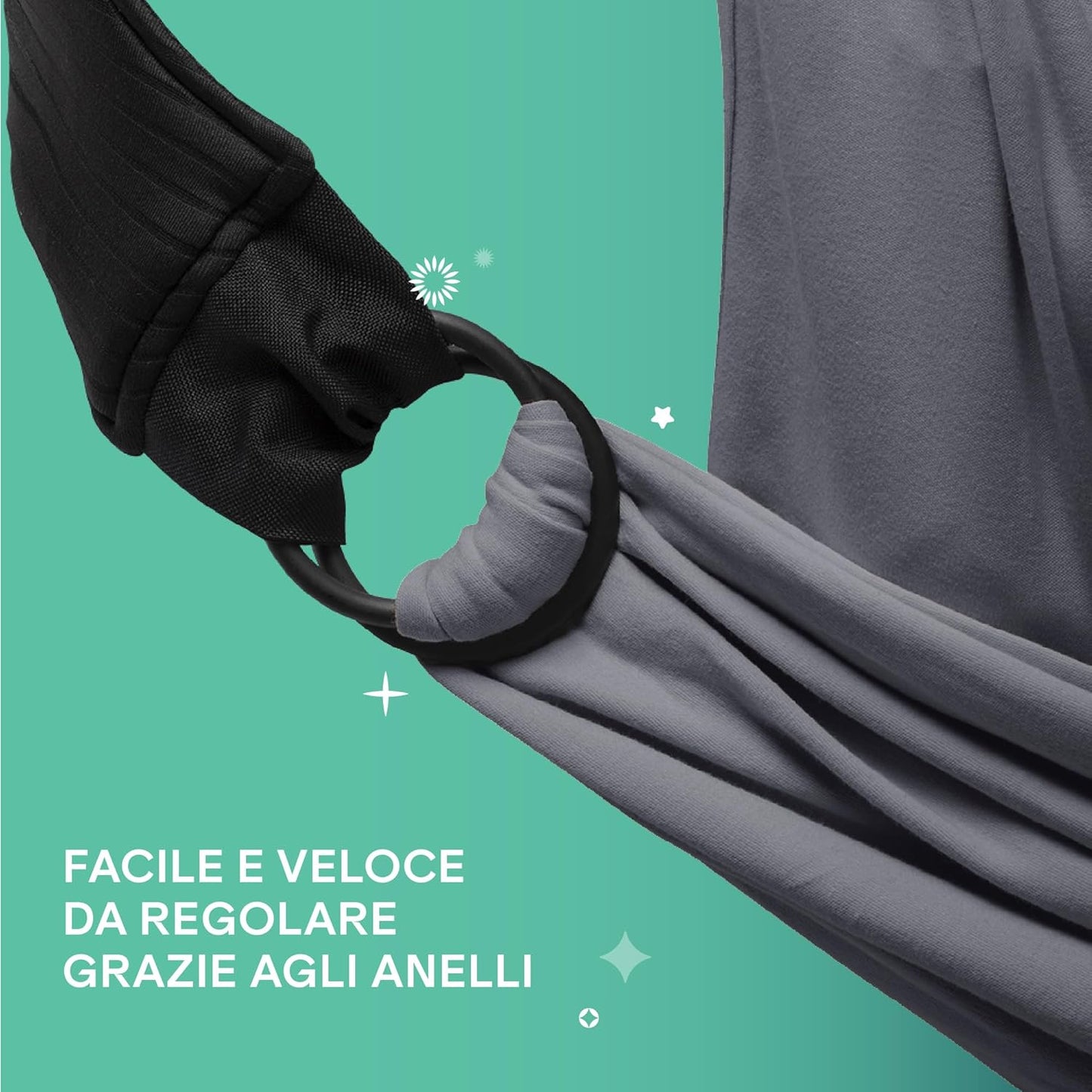 Fascia porta bebè - Koala cuddle band 2, grigio