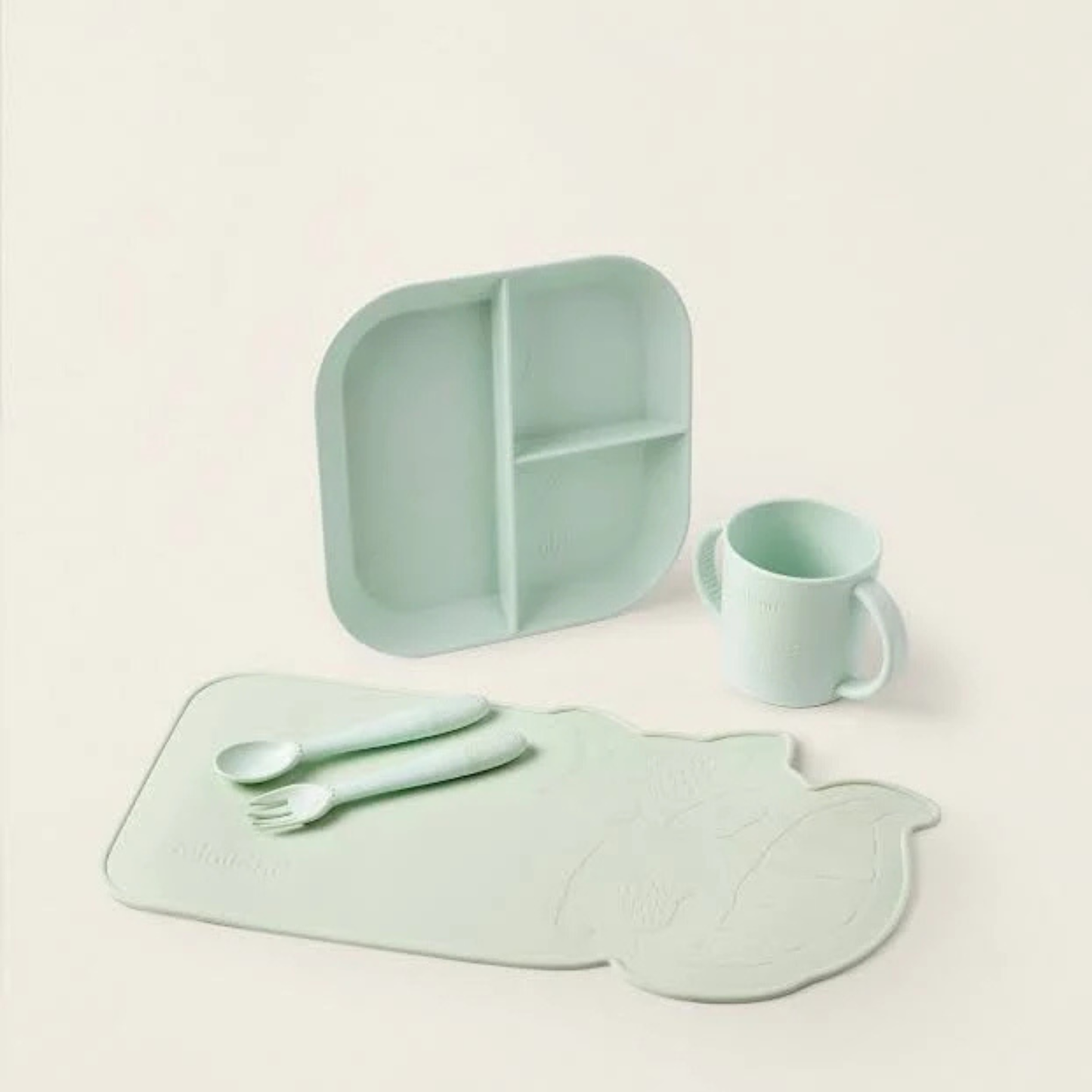 Miniland - Set pappa con tovaglietta menta