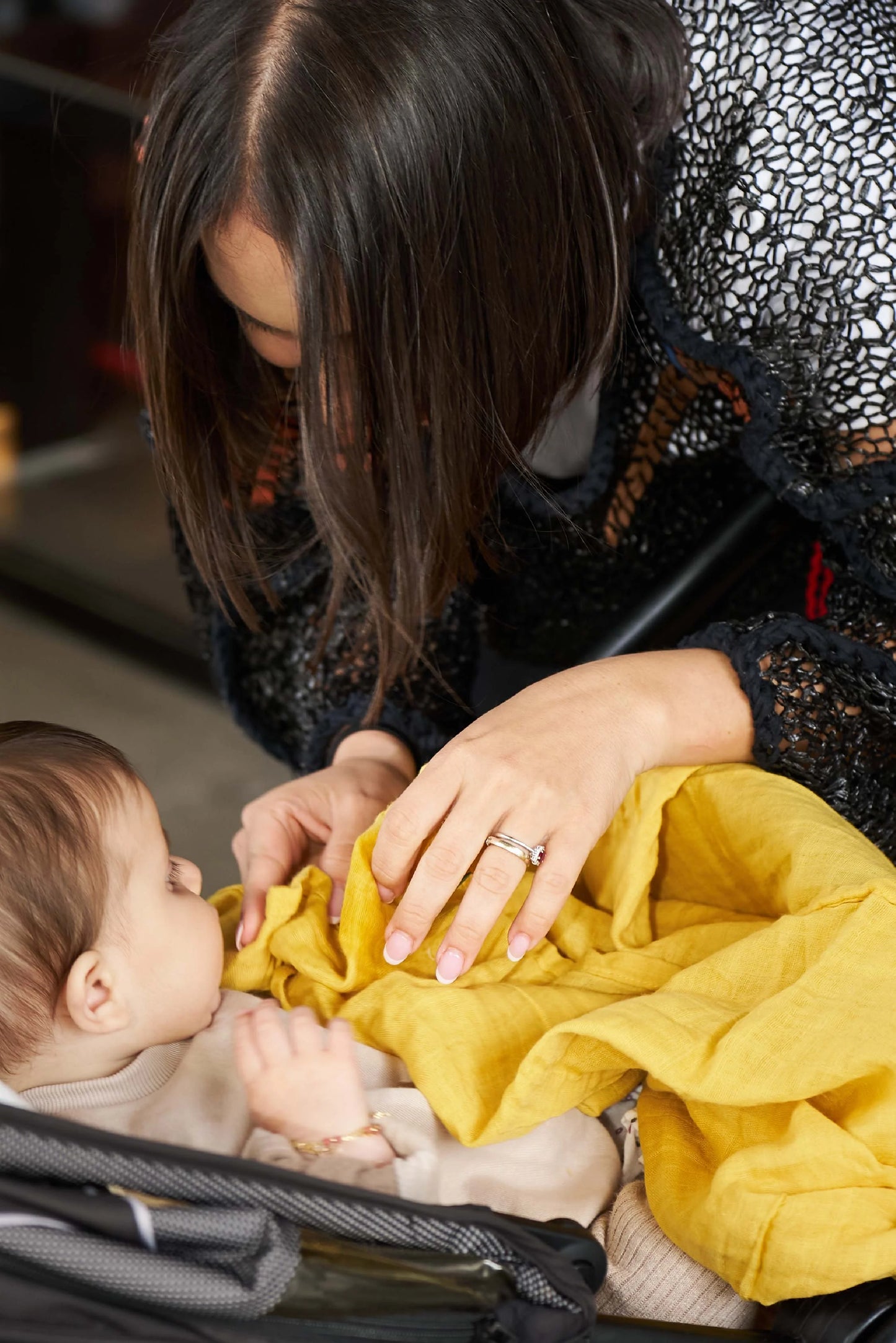 Set da 3 mussole, yellow - 80x80cm