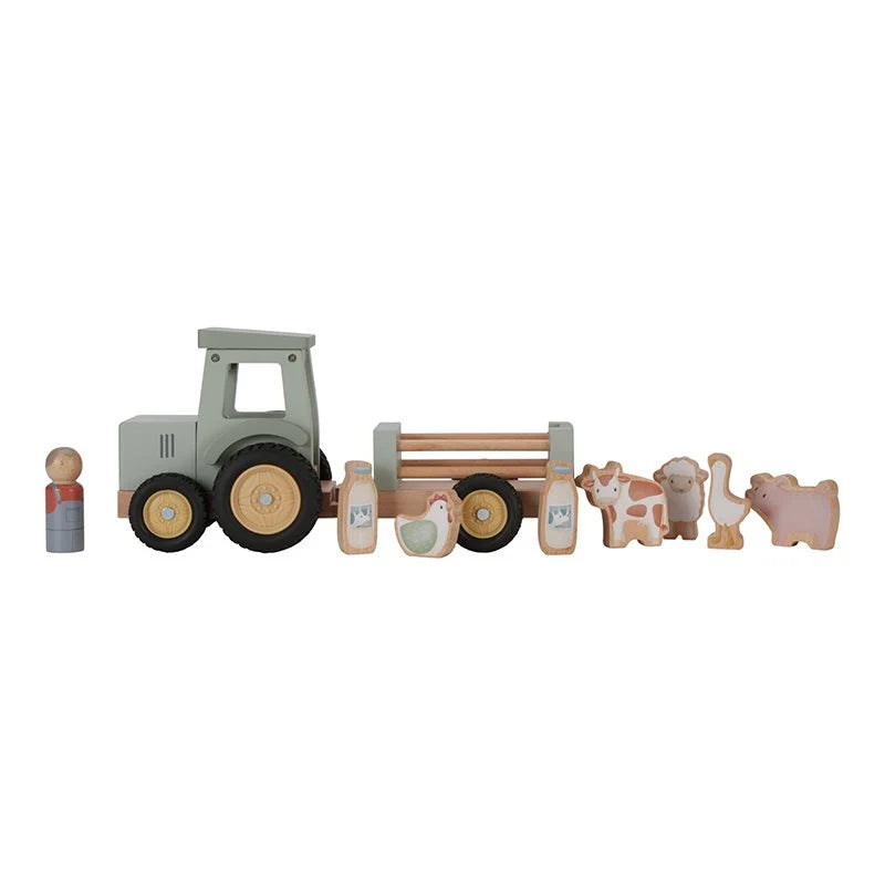 Little Dutch - Trattore con rimorchio in legno, Little Farm