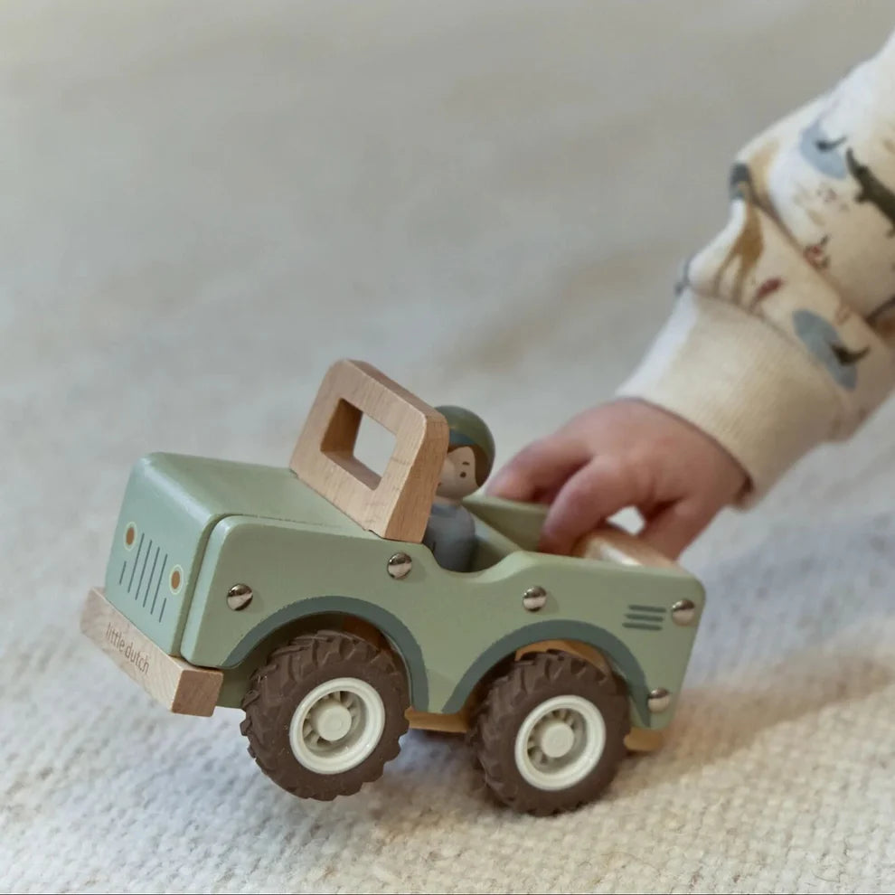 Little Dutch - Auto Safari in legno con personaggio