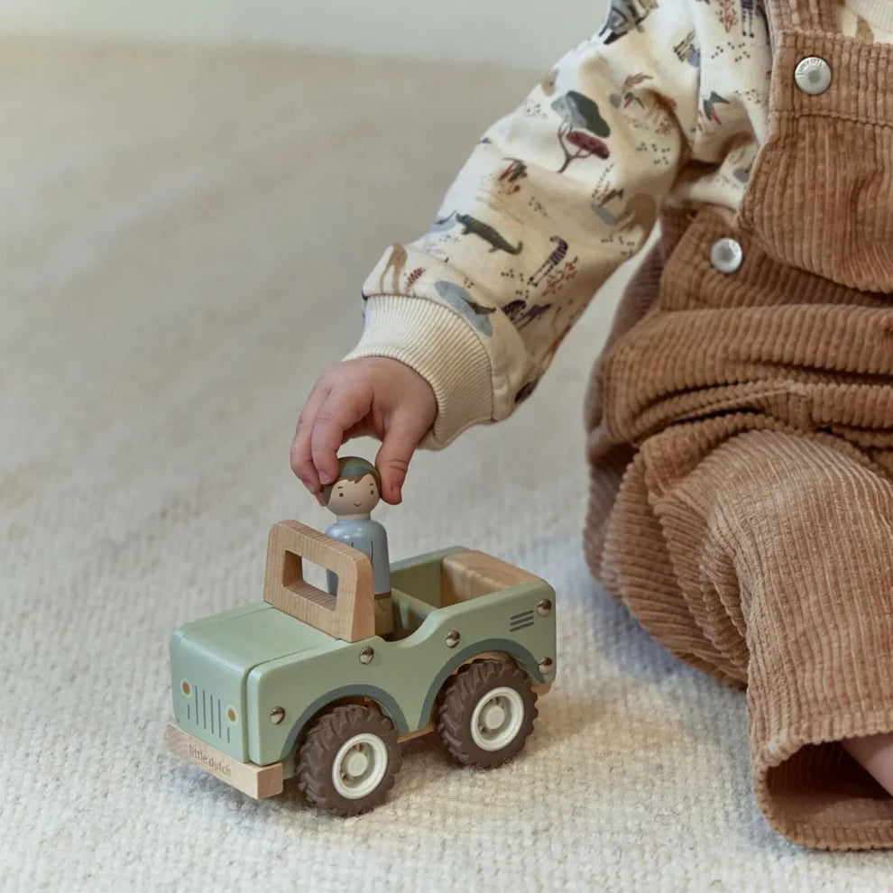 Little Dutch - Auto Safari in legno con personaggio