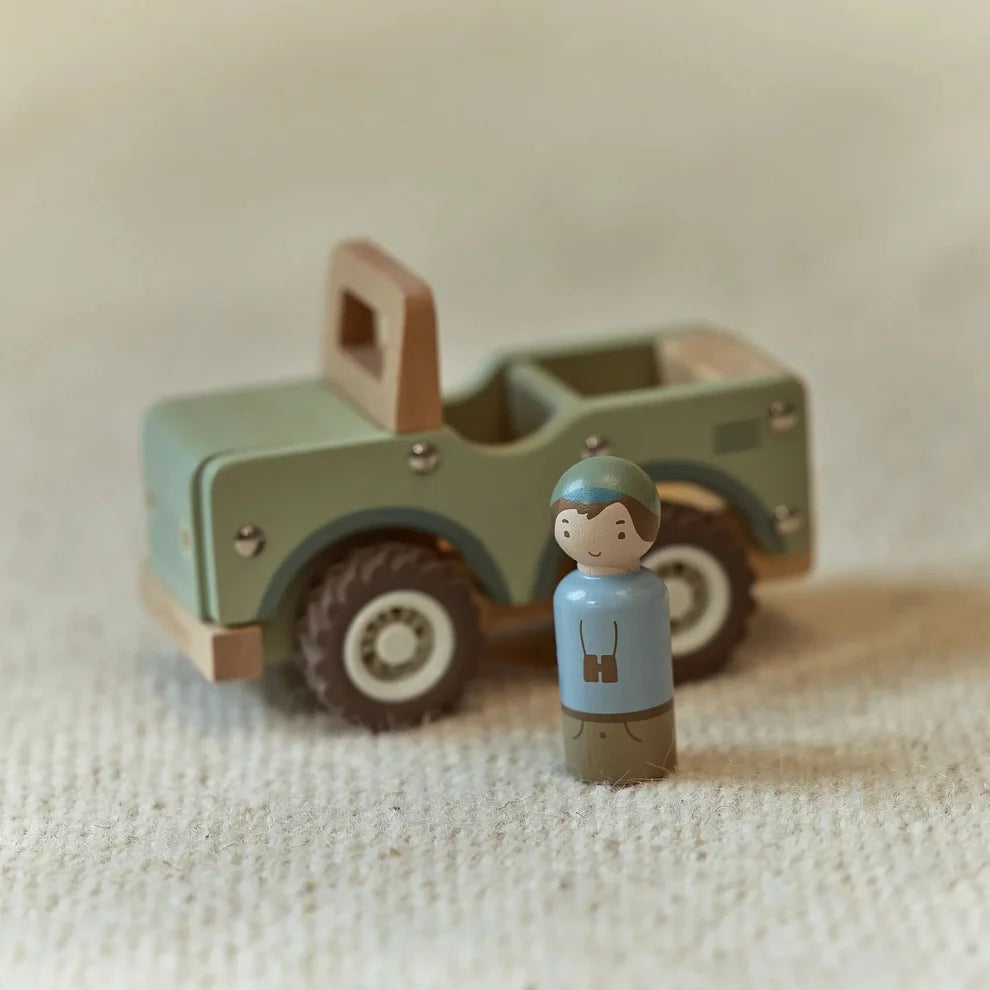 Little Dutch - Auto Safari in legno con personaggio
