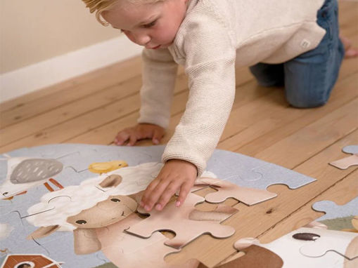 Little Dutch - Tappeto puzzle maxi sagomato Little farm