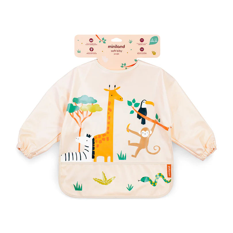 Miniland - Bavaglino maniche lunghe Jungle