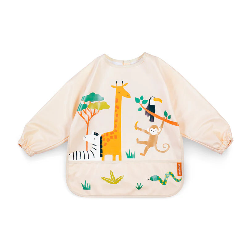 Miniland - Bavaglino maniche lunghe Jungle
