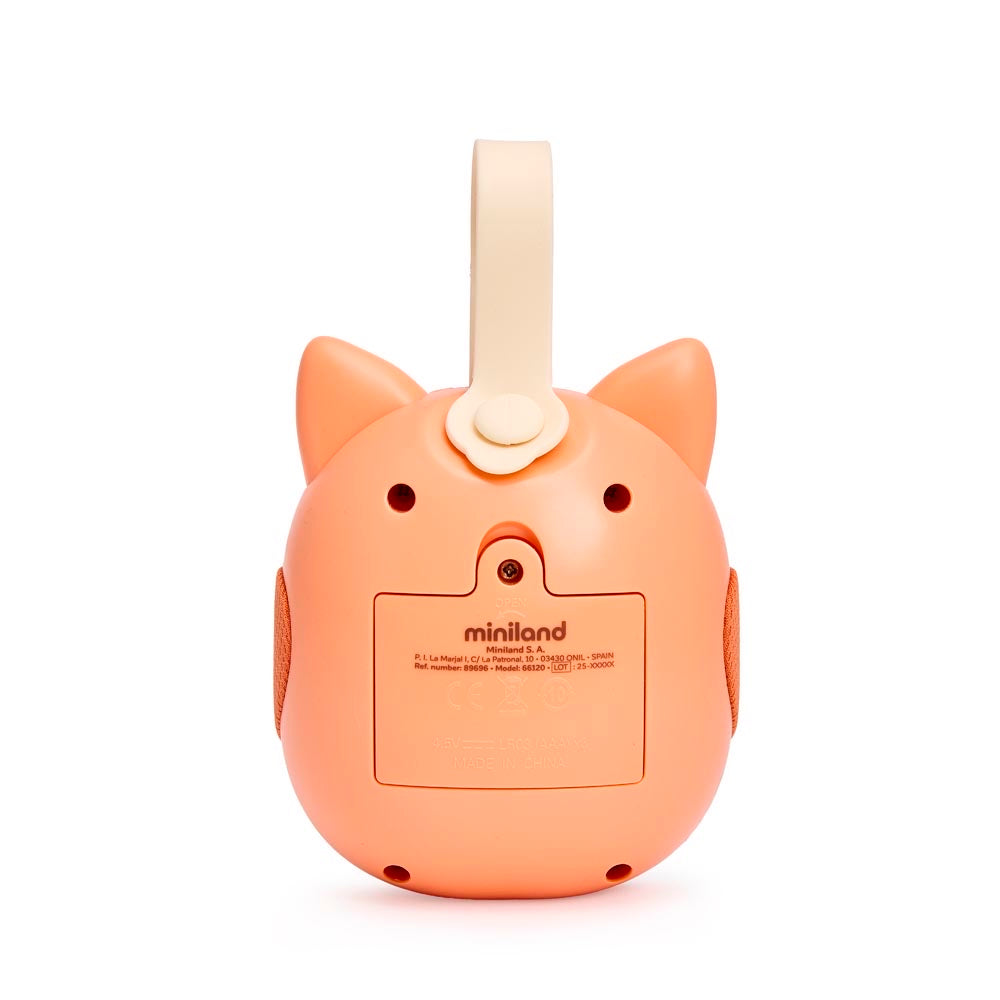 Miniland - Foxy dreamer portatile – vista posteriore su sfondo bianco