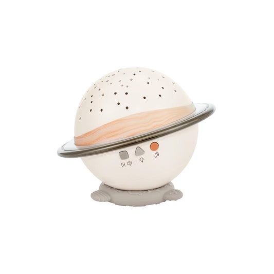Miniland - Stellar dreams – proiettore a forma di pianeta su sfondo bianco