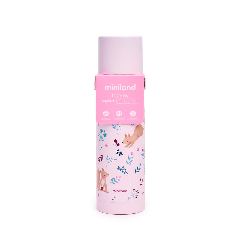 Miniland - Thermos per liquidi Squirrel da 500ml – thermos con fascetta della confezione originale (Thermy 500 ml)
