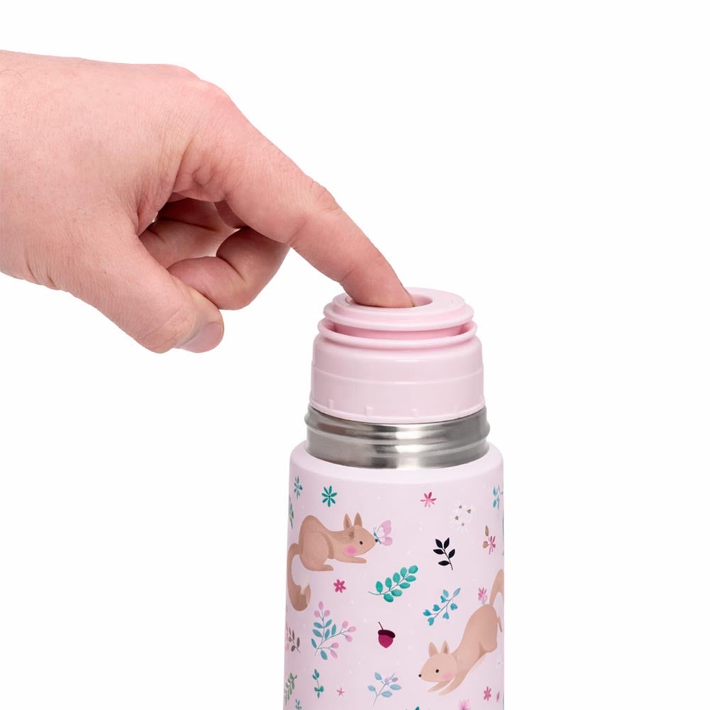 Miniland - Thermos per liquidi Squirrel da 500ml – dito che preme la chiusura a pulsante