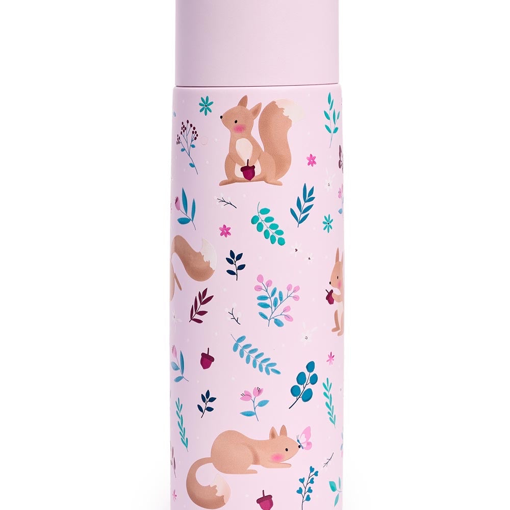 Miniland - Thermos per liquidi Squirrel da 500ml – dettaglio della fantasia con scoiattoli