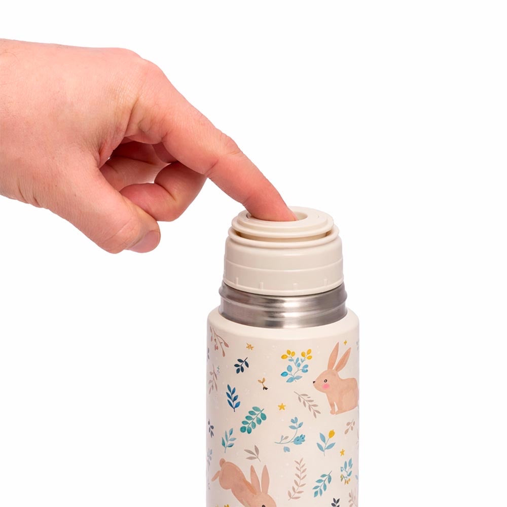 Miniland - Thermos per liquidi Rabbit da 500ml – dito che preme la chiusura a pulsante