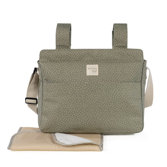 Walking Mum - Borsa fasciatoio pois poppy muschio