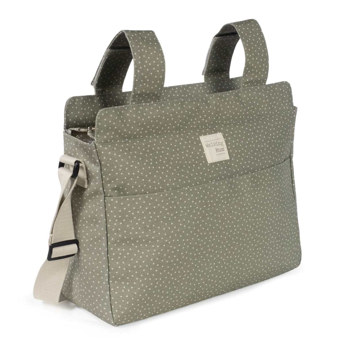 Walking Mum - Borsa fasciatoio pois poppy muschio