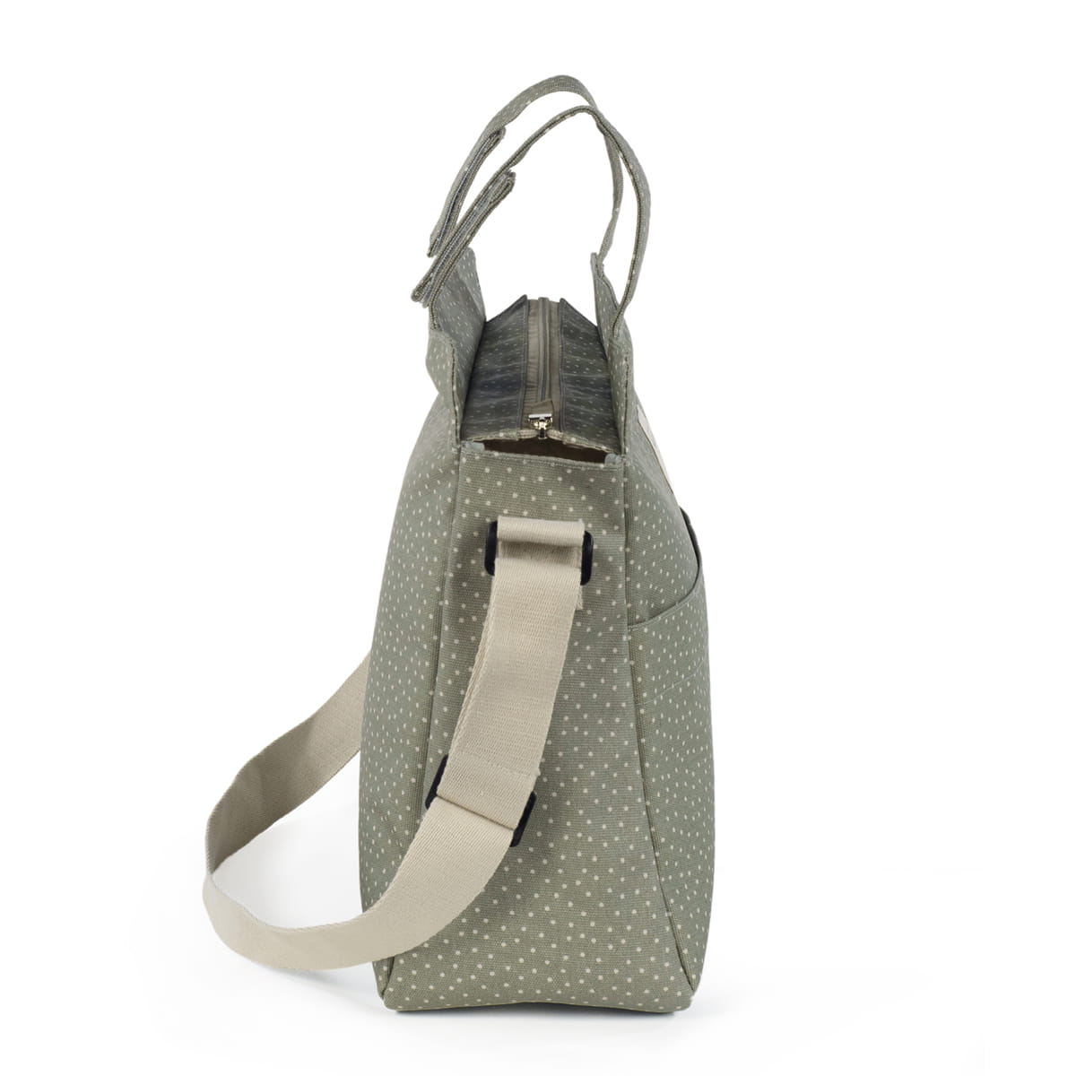 Walking Mum - Borsa fasciatoio pois poppy muschio