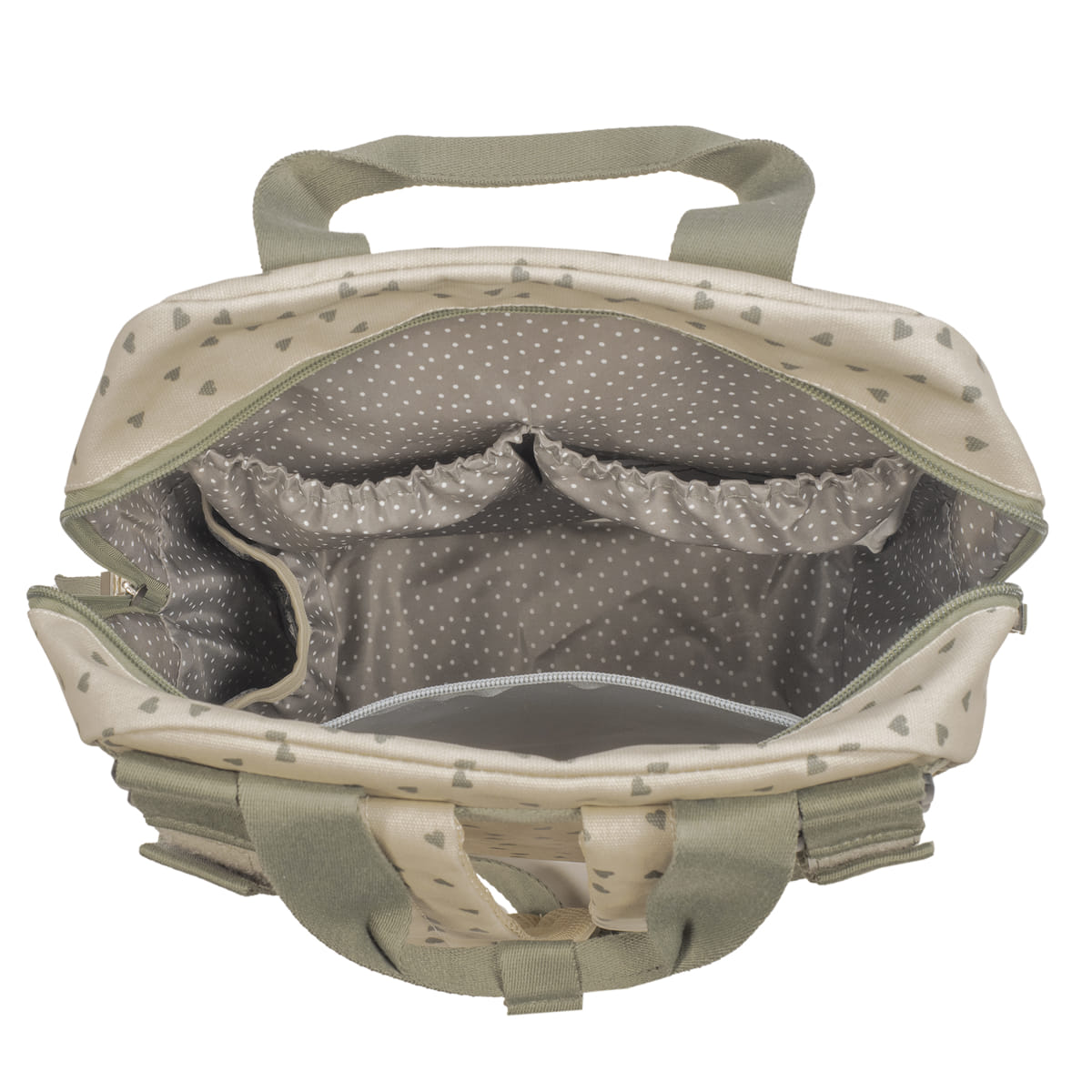 Walking Mum - Zaino cuori poppy muschio