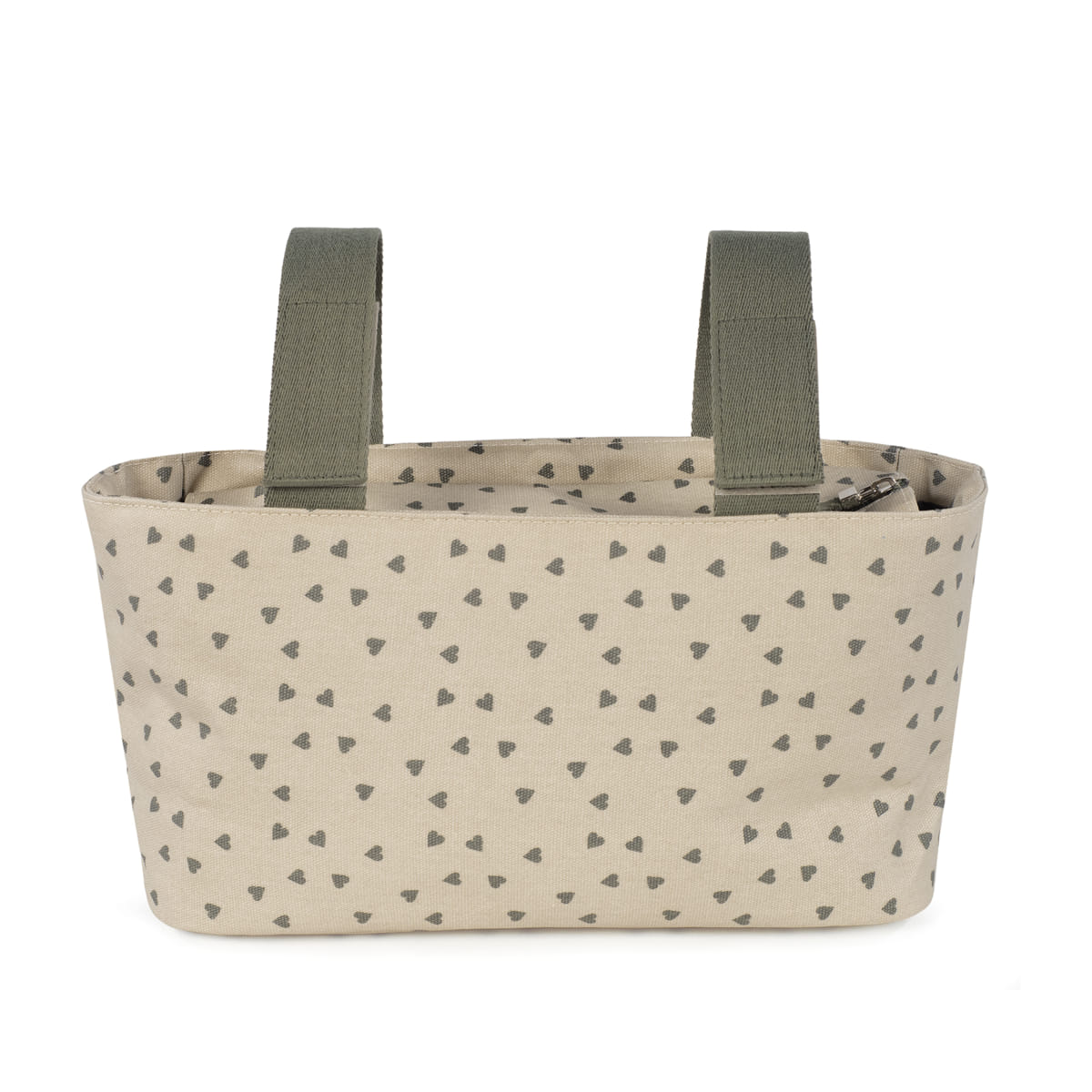 Walking Mum - Organizer passeggino cuori poppy muschio