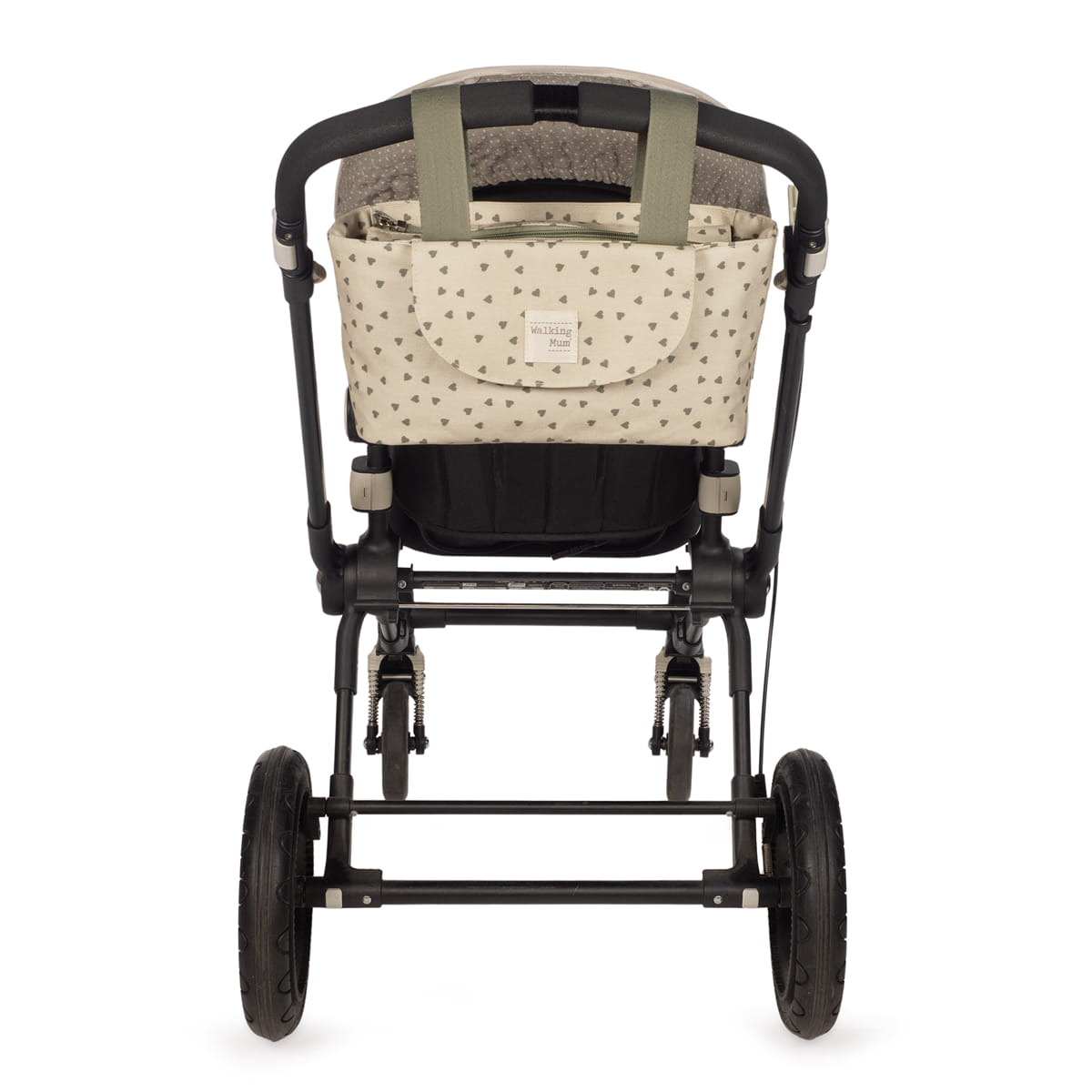 Walking Mum - Organizer passeggino cuori poppy muschio