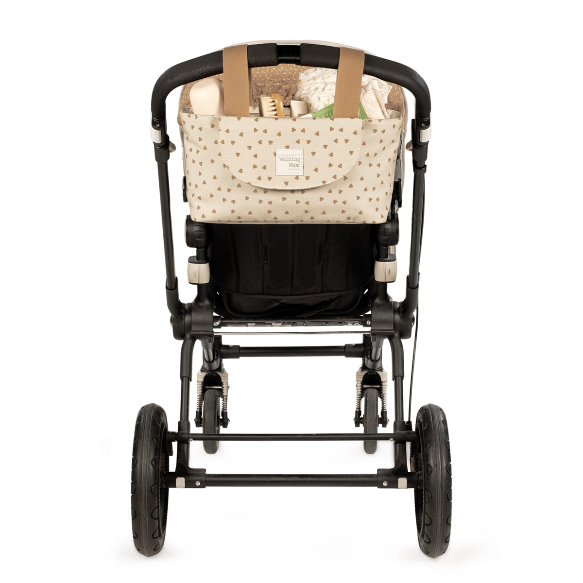 Walking Mum - Organizer passeggino cuori poppy cannella