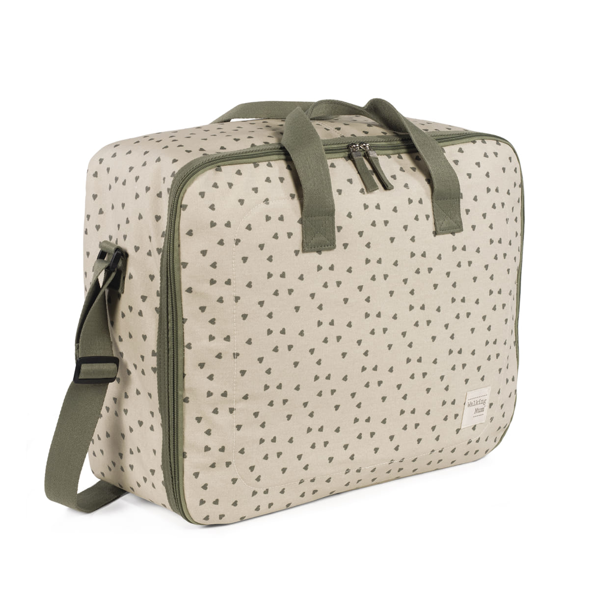 Walking Mum - Valigia cuori poppy muschio