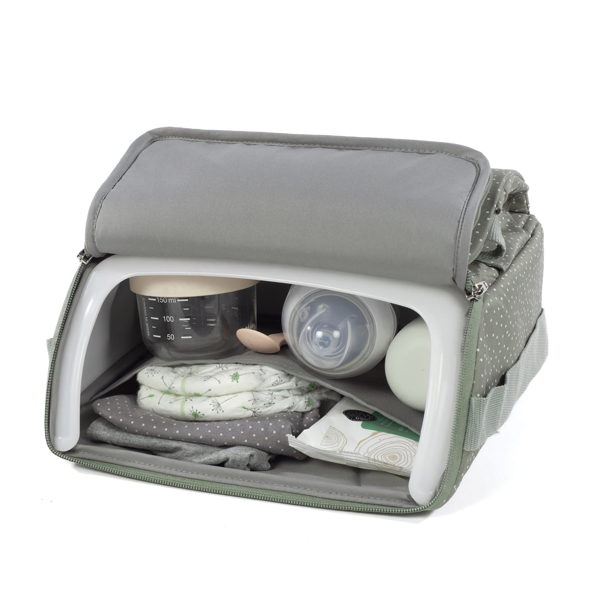 Walking Mum - Seggiolone portatile pois poppy muschio