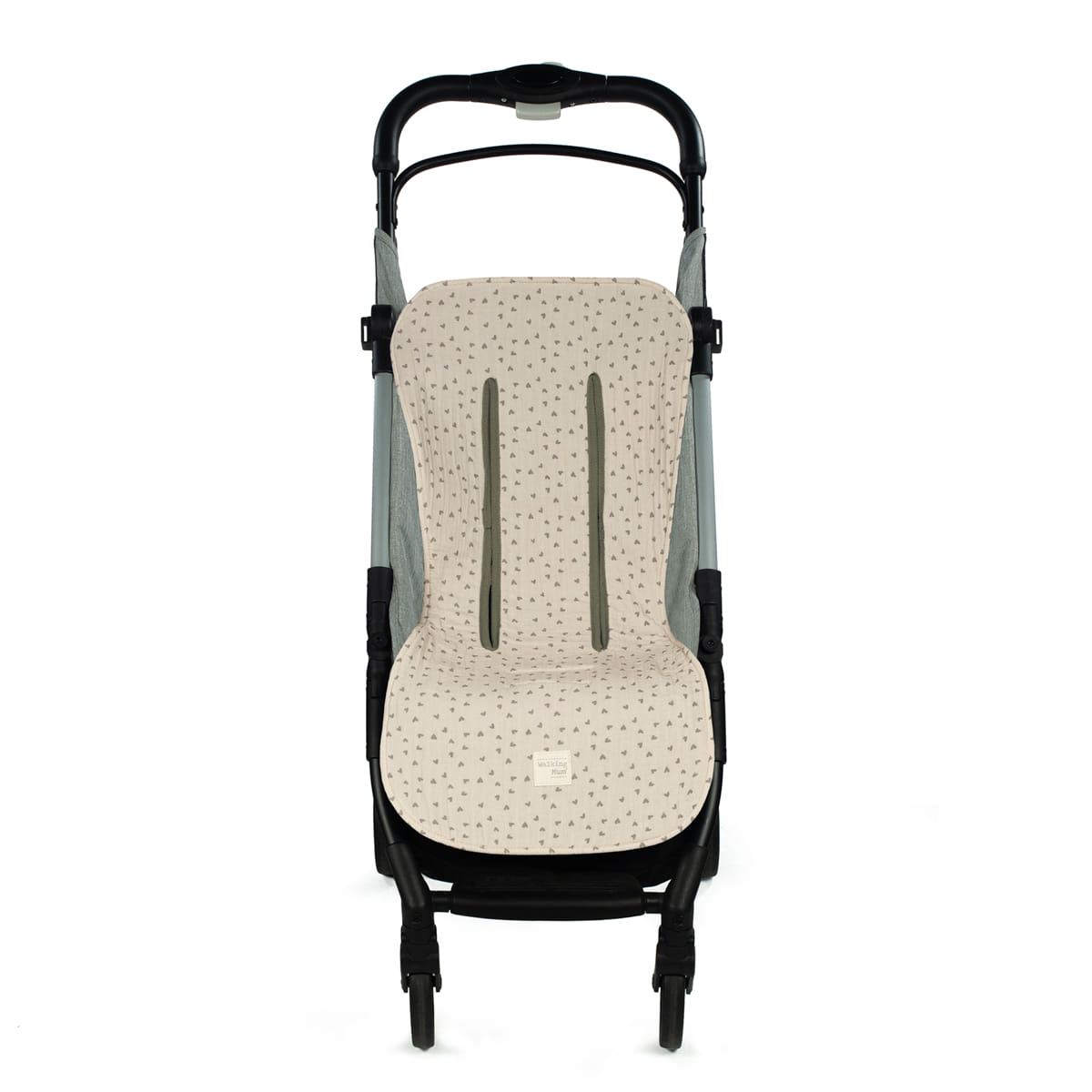 Walking Mum - Materassino passeggino Cuori poppy muschio