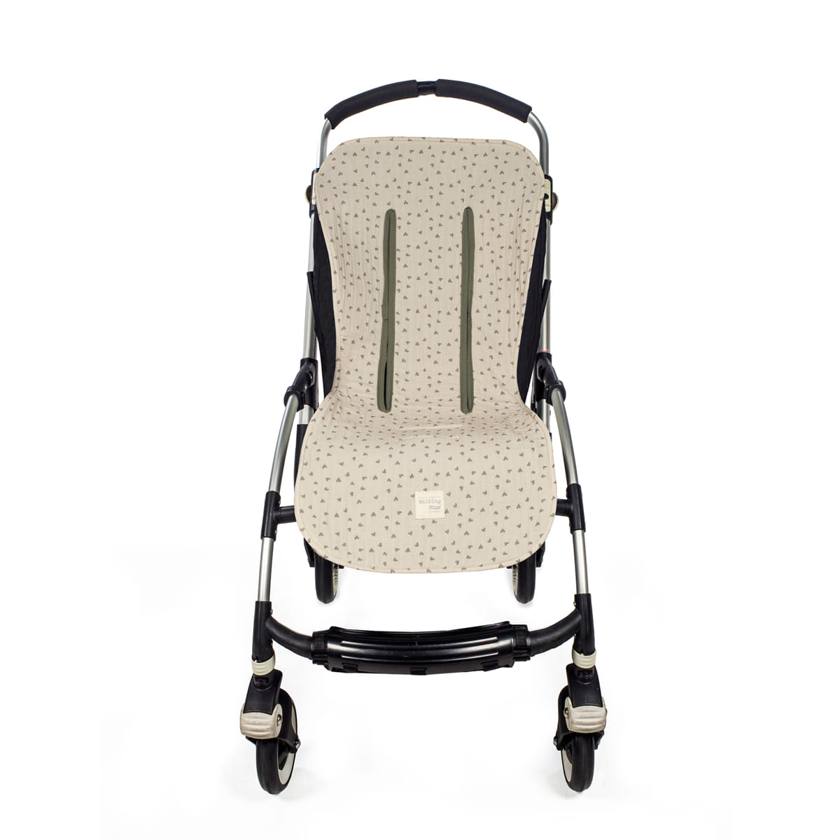 Walking Mum - Materassino passeggino Cuori poppy muschio