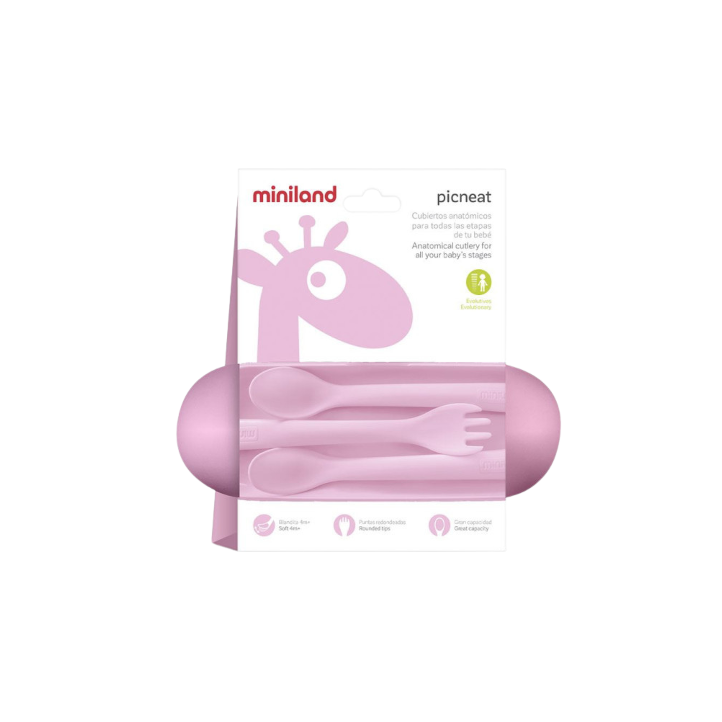 Miniland - Set di posate rosa