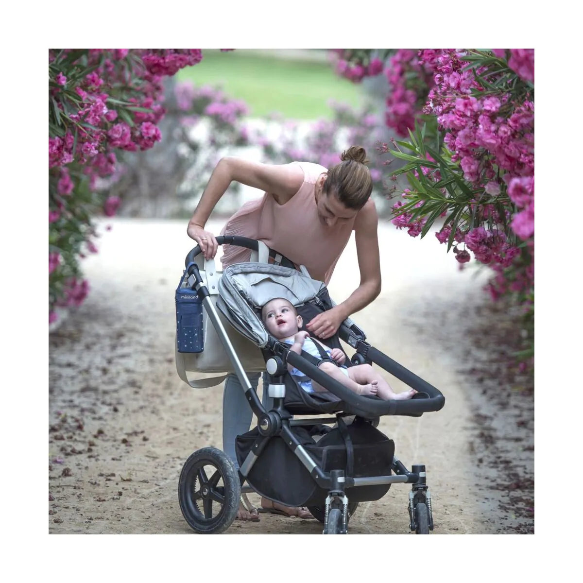 Miniland - Scaldabiberon da auto Warmy travel denim