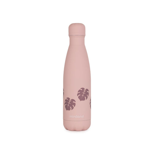 Miniland - Bottiglia termica foglie rosa 500ml