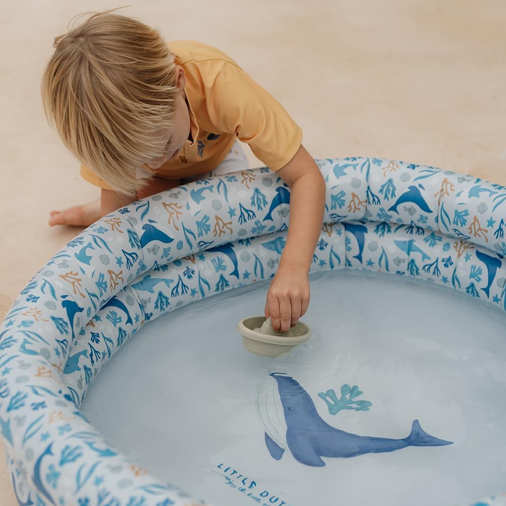Little Dutch - Piscina gonfiabile 80cm, blu balena