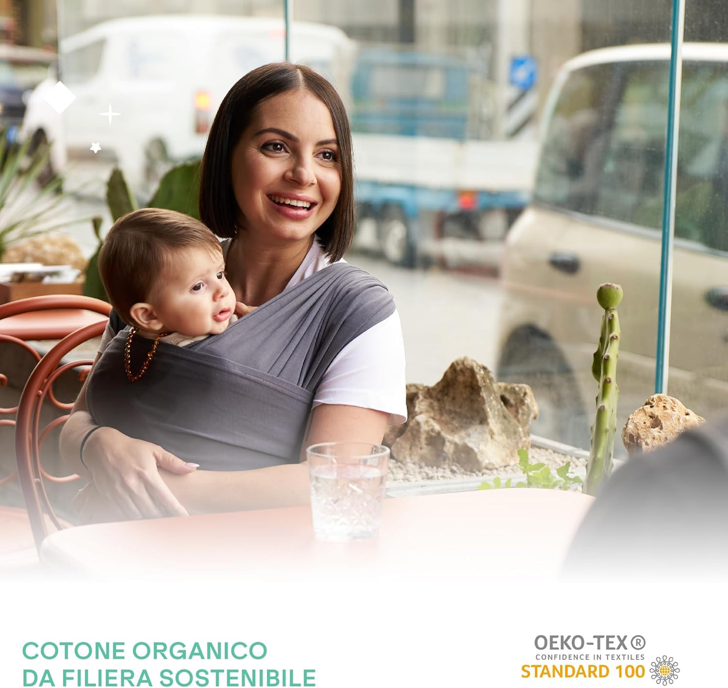 Fascia porta bebè - Koala cuddle band 2, grigio