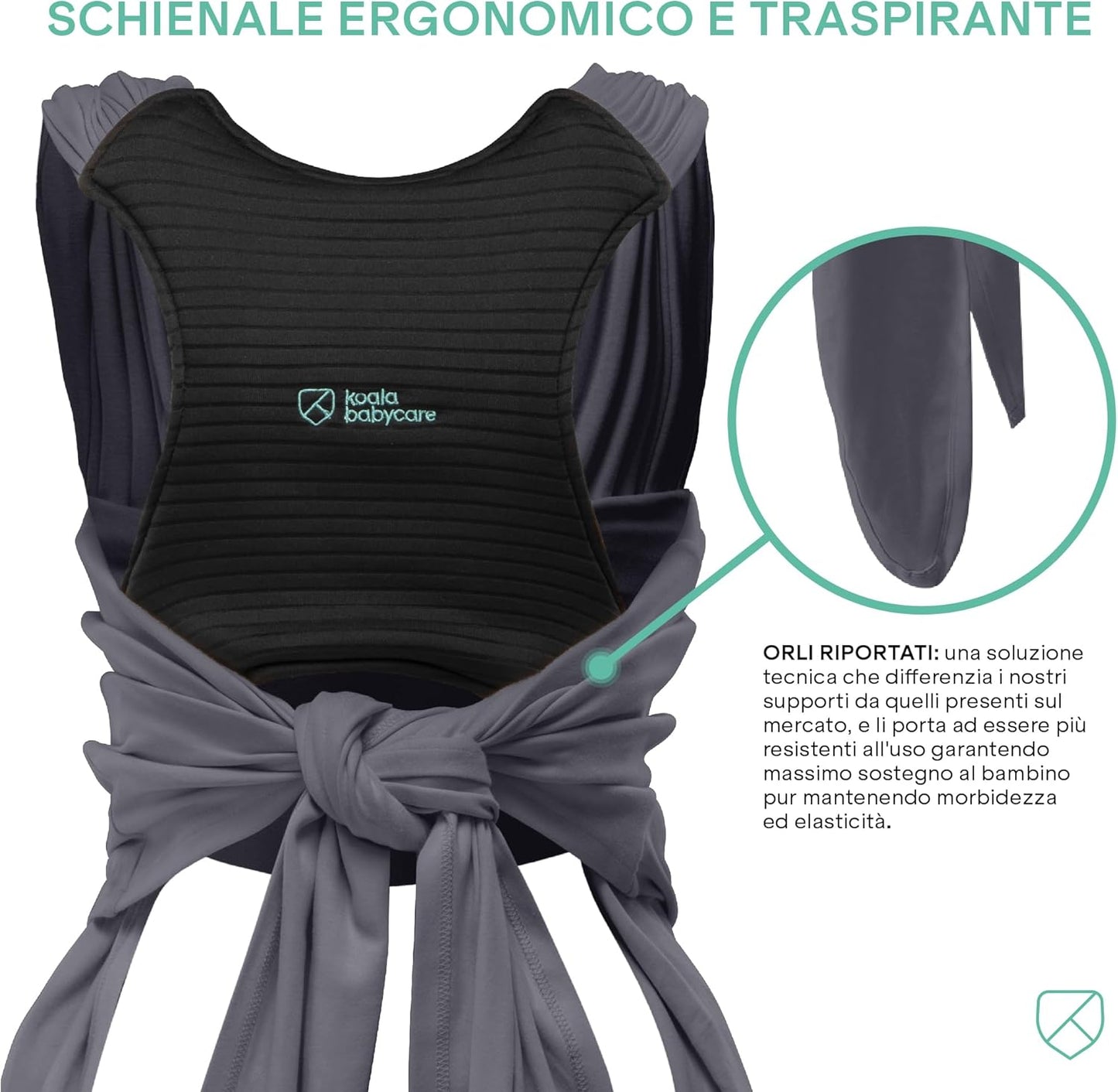 Fascia porta bebè - Koala cuddle band 2, grigio