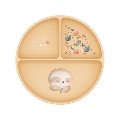Sassi Junior Piatto in silicone tre scomparti bradipo