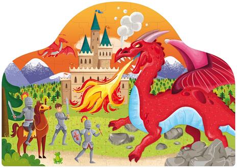 Sassi Junior - Libro e puzzle fantasy, Cavalieri e draghi
