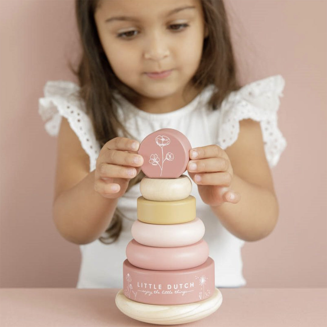 Little Dutch - Anelli da impilare fiore rosa