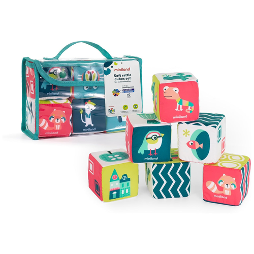 Miniland - Set 6 cubi morbidi colorati