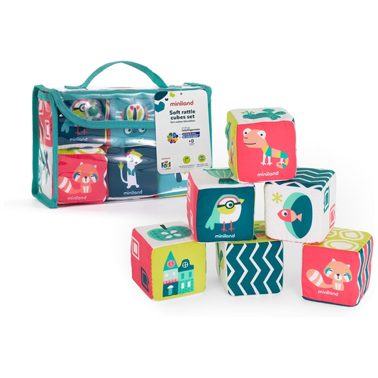 Miniland - Set 6 cubi morbidi colorati