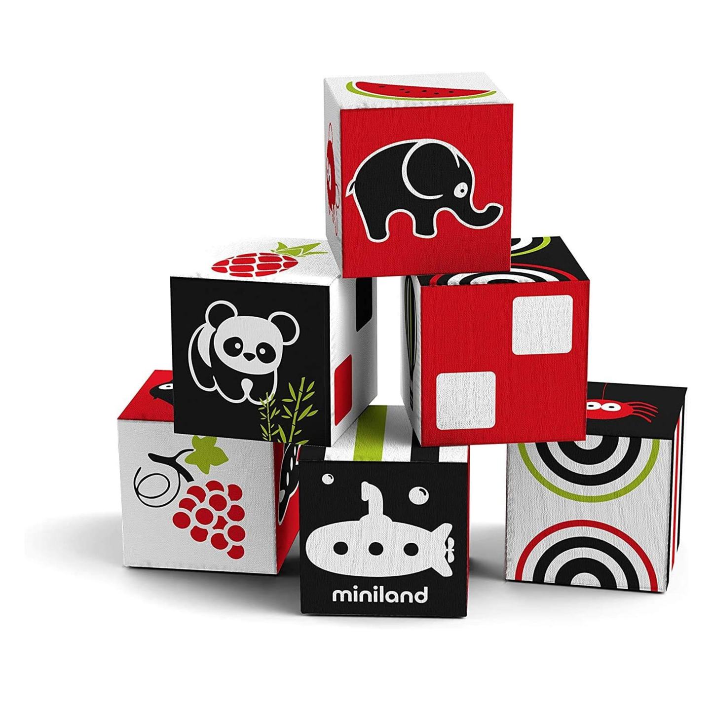 Miniland - Set 6 cubi morbidi primi colori