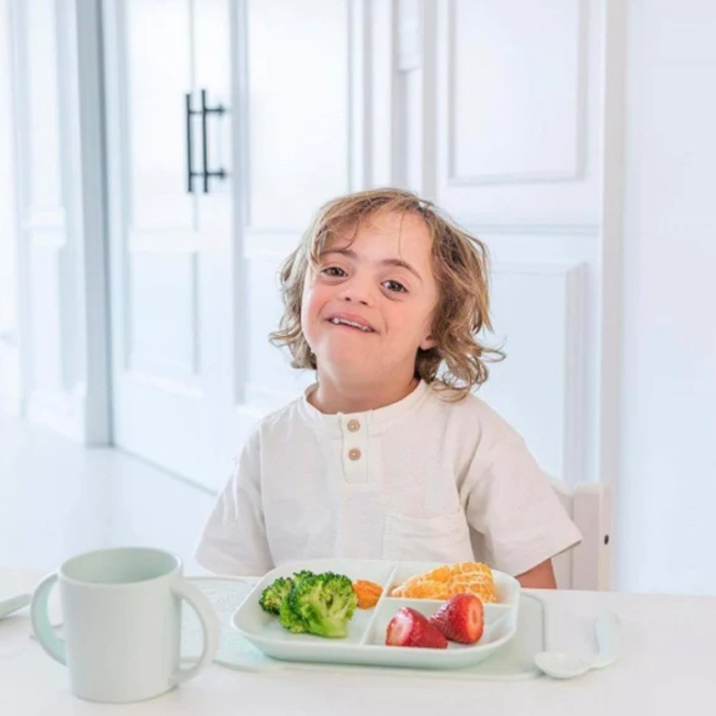 Miniland - Set pappa con tovaglietta menta