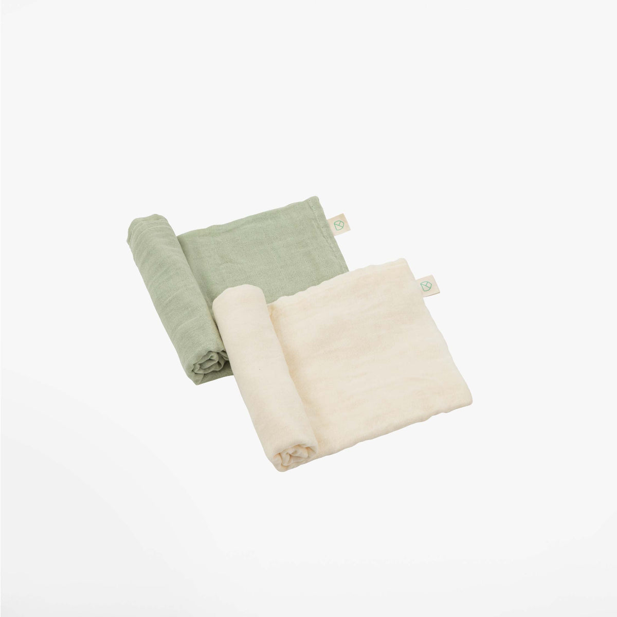 Set 2 mussole - 80x80 - Matcha-Milk - Bamboo KoalaBabyCare