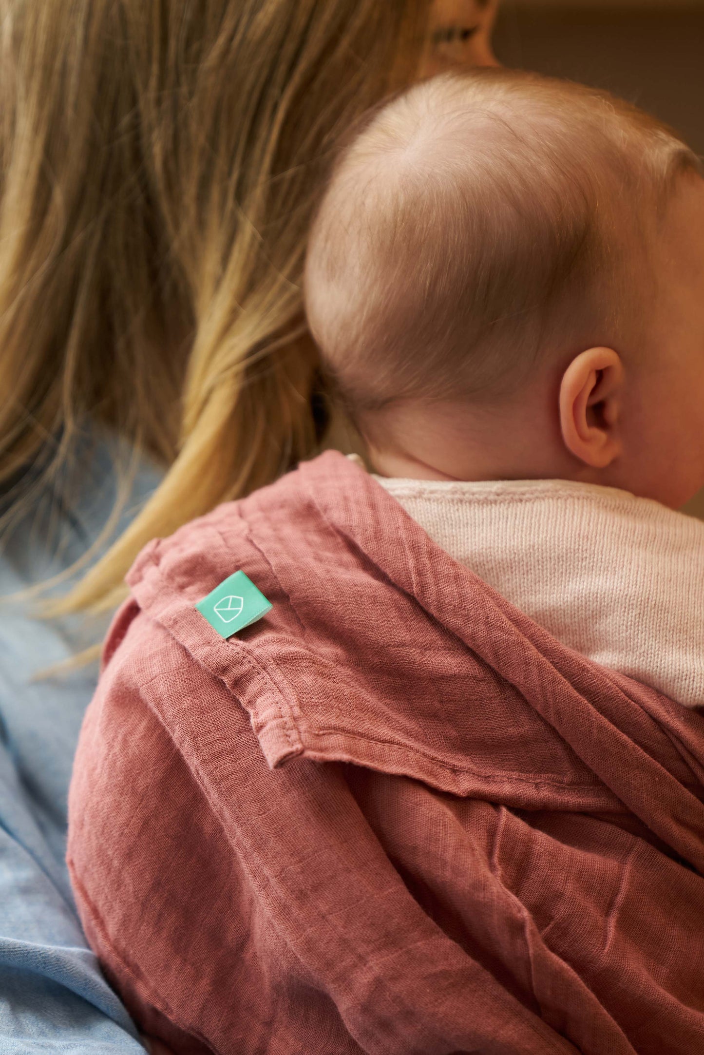 Set da 3 mussole, earth red - 80x80cm