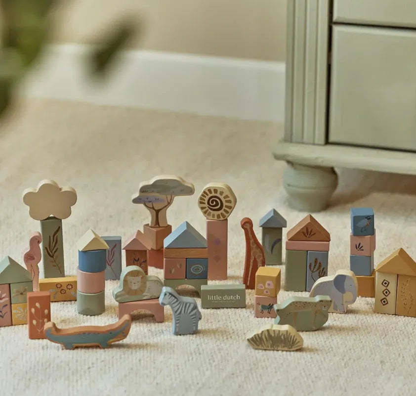 Little Dutch - Cubetti da costruzione Safari