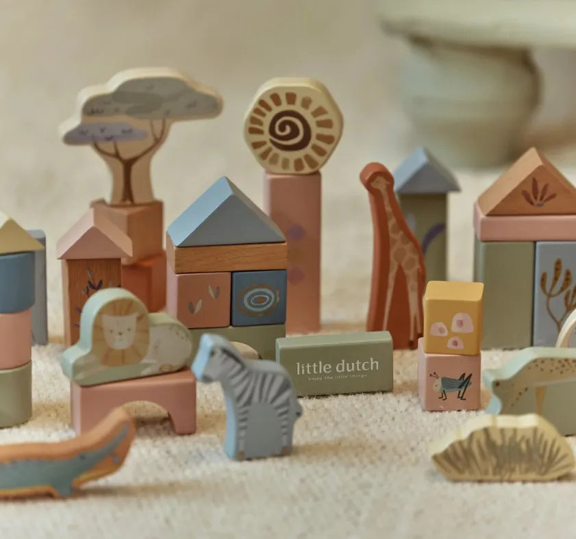 Little Dutch - Cubetti da costruzione Safari