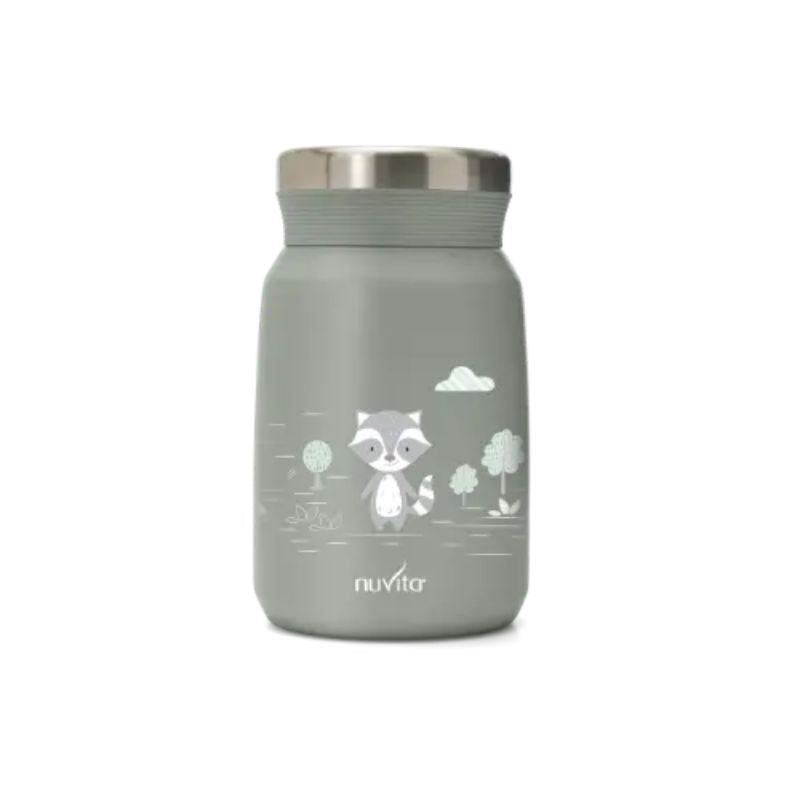 Nuvita - Contenitore termico in acciaio inox per cibi solidi e liquidi, 500ml Sage green