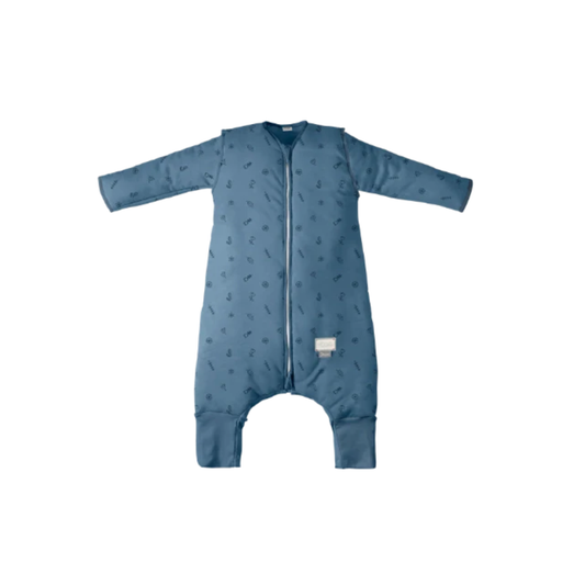 Nuvita - Sacco nanna con maniche e piedi blu floreale 1 anno